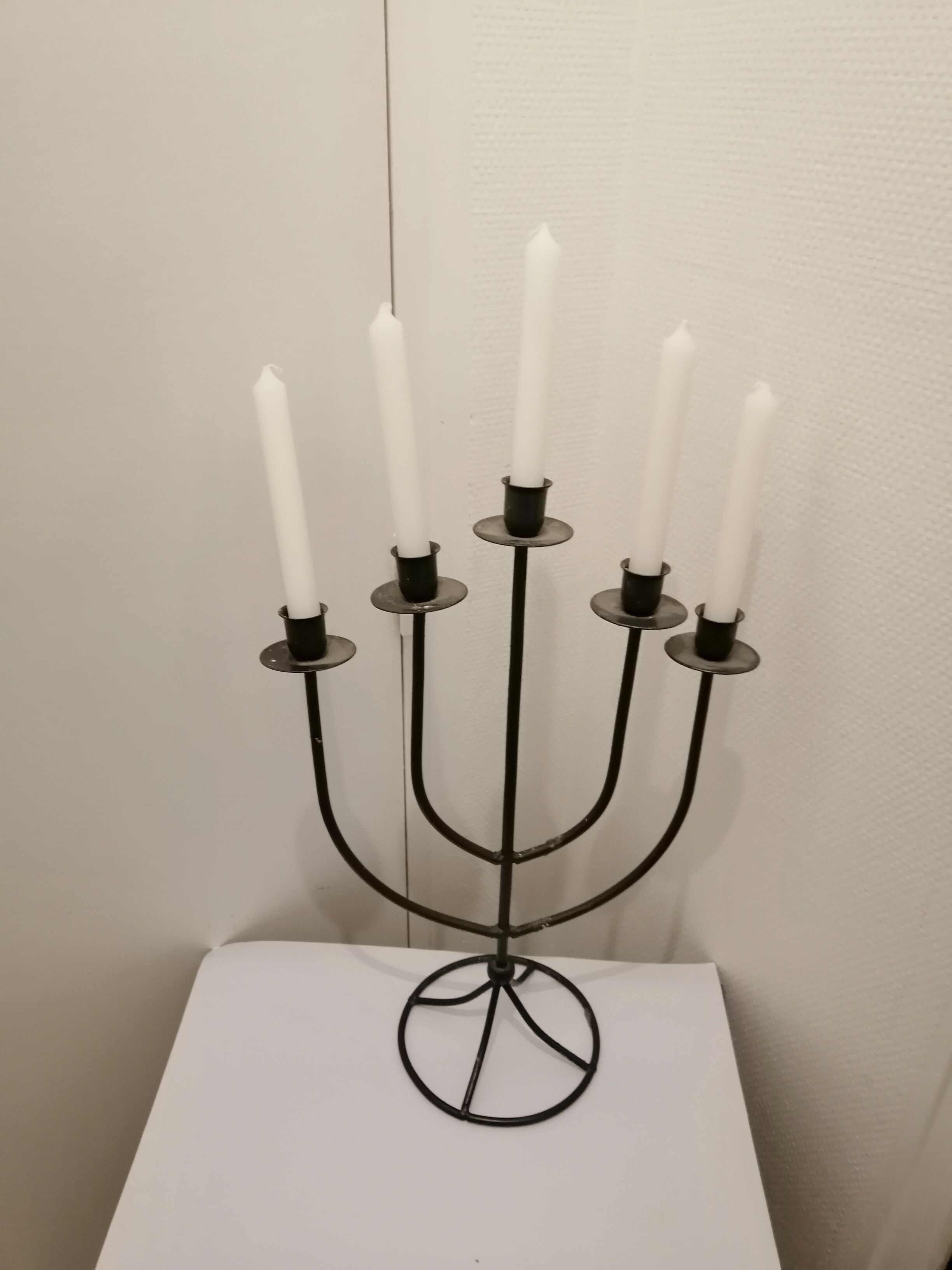 Wrought iron candle holder 5 candles