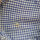 Worker sewing box rattan wicker vichy blue fabric