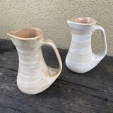 Set of 2 pitchers sandstone-Manufacture Niederwiller-70s