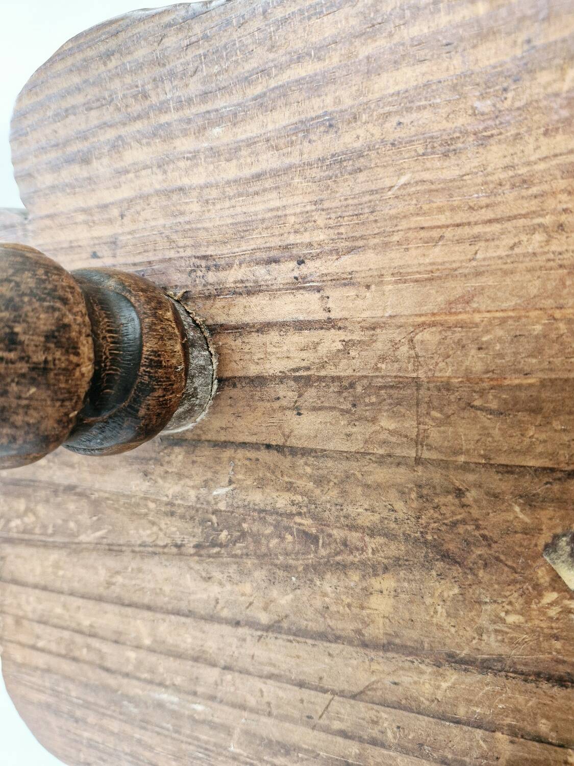 Rare Old Tripod Milking Stool Carved Solid Wood Popular Art