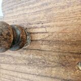 Rare Tabouret De Traite Ancien Tripode Bois Massif Sculpté Art Populaire