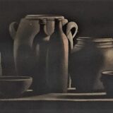 Gravure à l'aquatinte "Nature Morte aux Grès"
