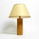 Large 1970s Italian bamboo table lamp with large oiled paper shad