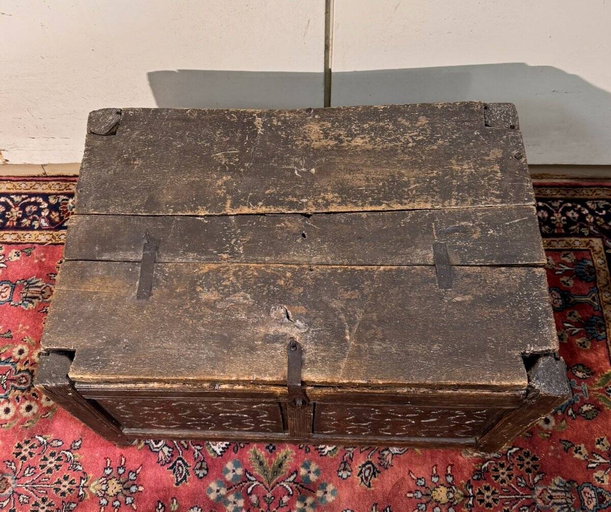 Asia 18th century: carved wooden chest