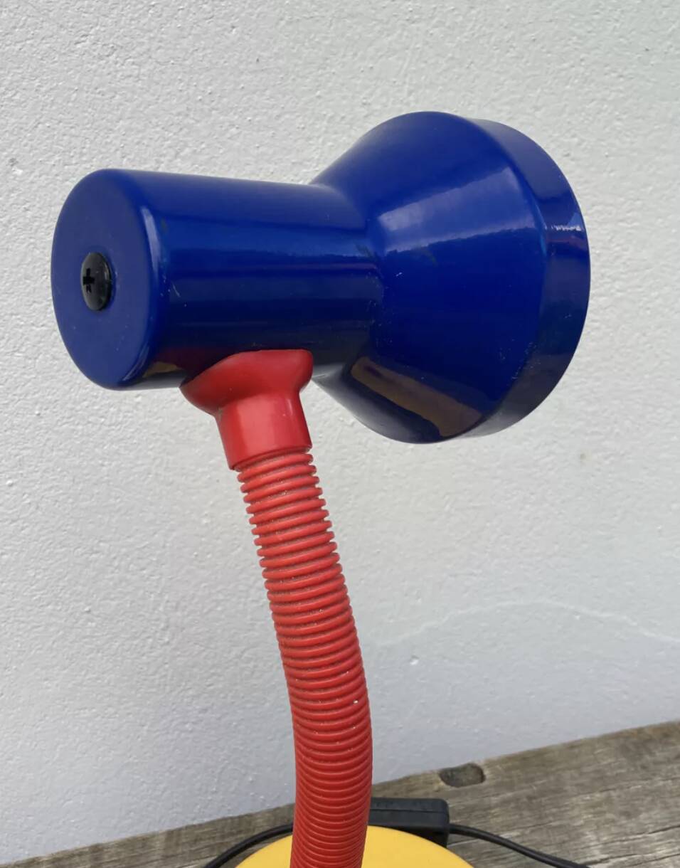 Tricolor metal desk lamp 1980
