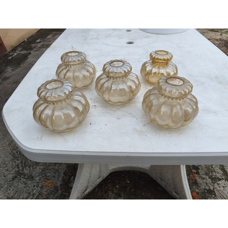 Lot de 5 tulipes verre couleur or