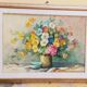 Oil painting on canvas Flowers - signed A. RENÉ 50x70 Cm 60s/70s