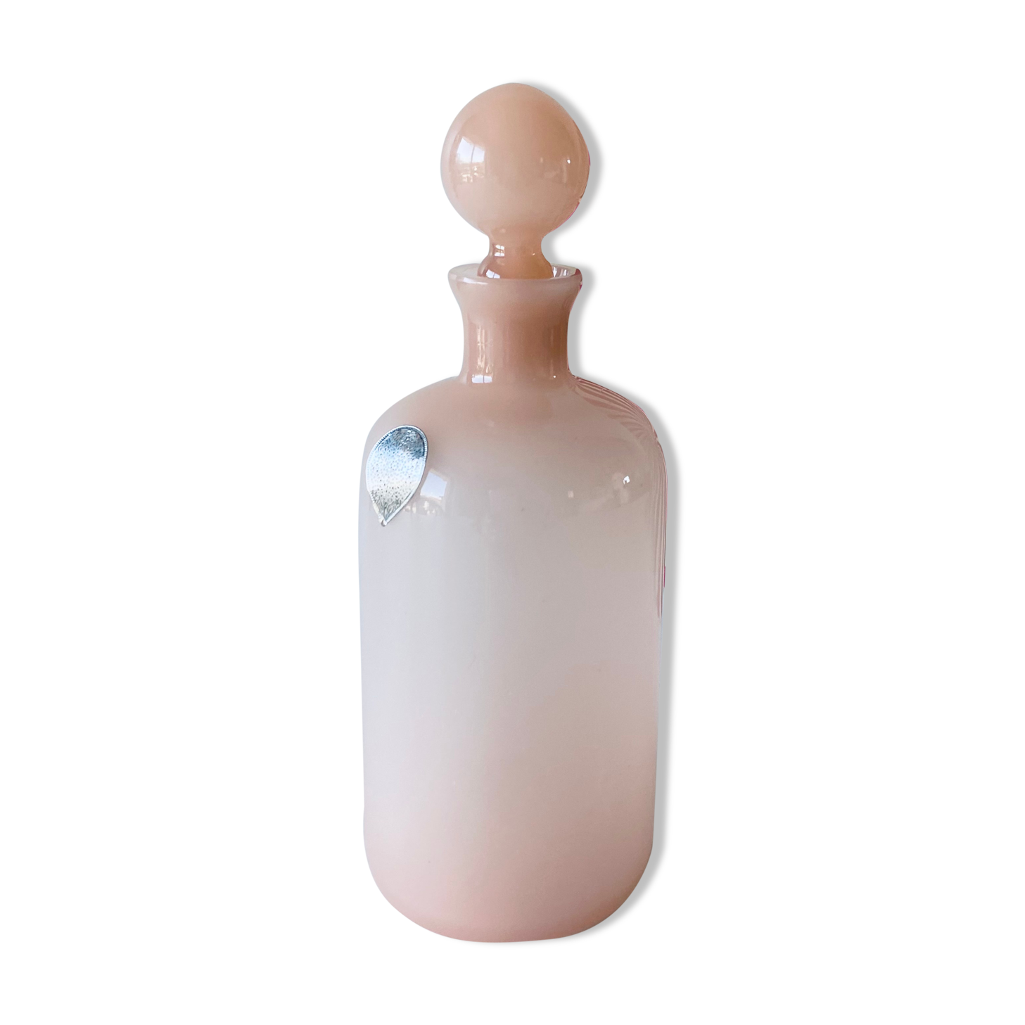 Powder pink opaline flask
