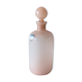 Powder pink opaline flask