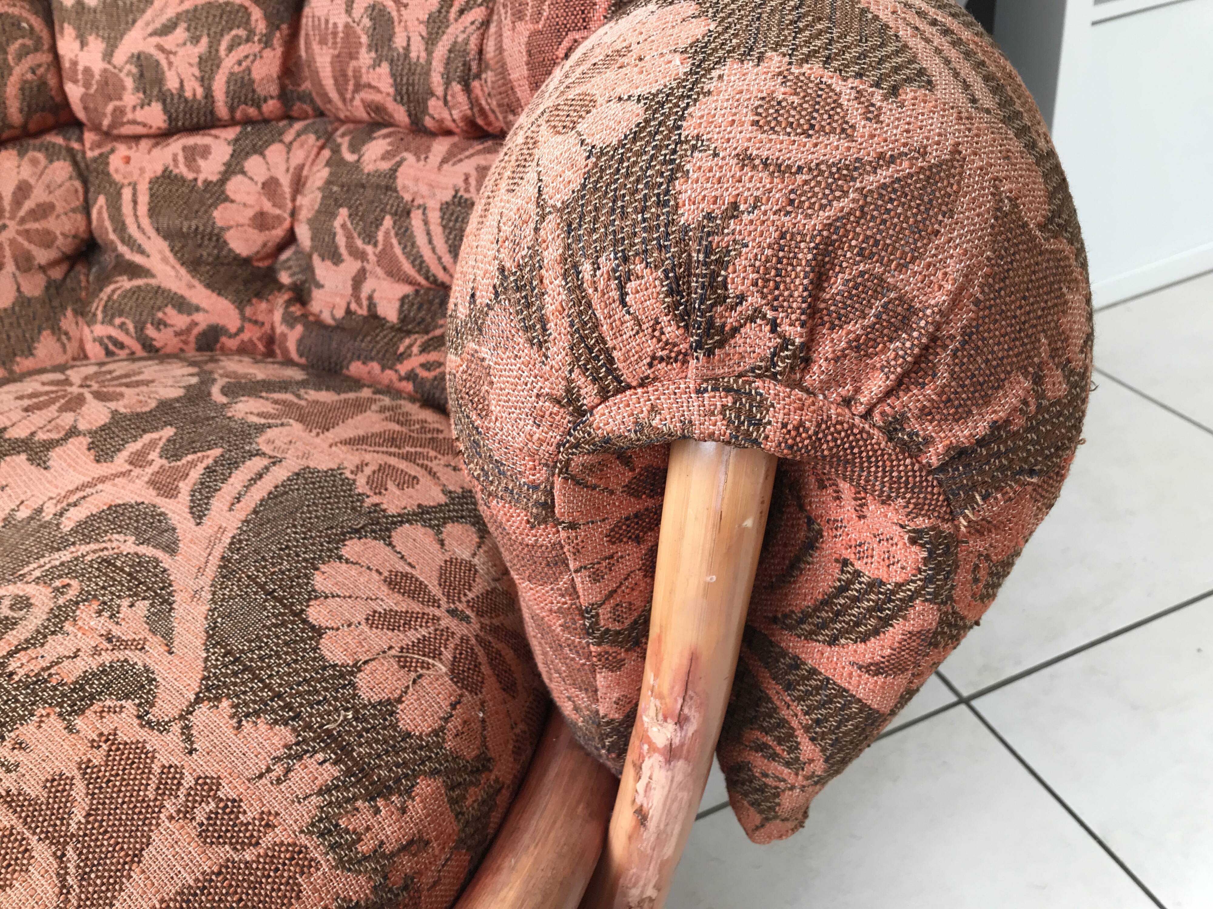 Vintage wicker rattan chair, 60s-70s