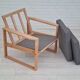 1970s, danish armchair, reupholstered, furniture wool, beech wood