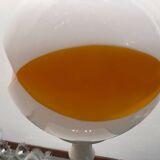 Set of 3 Space Age Pendant Lights in White Opaline Glass, Italy, 1970s