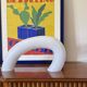 White Murano glass sculptural lamp, Barbini Italy 1970s