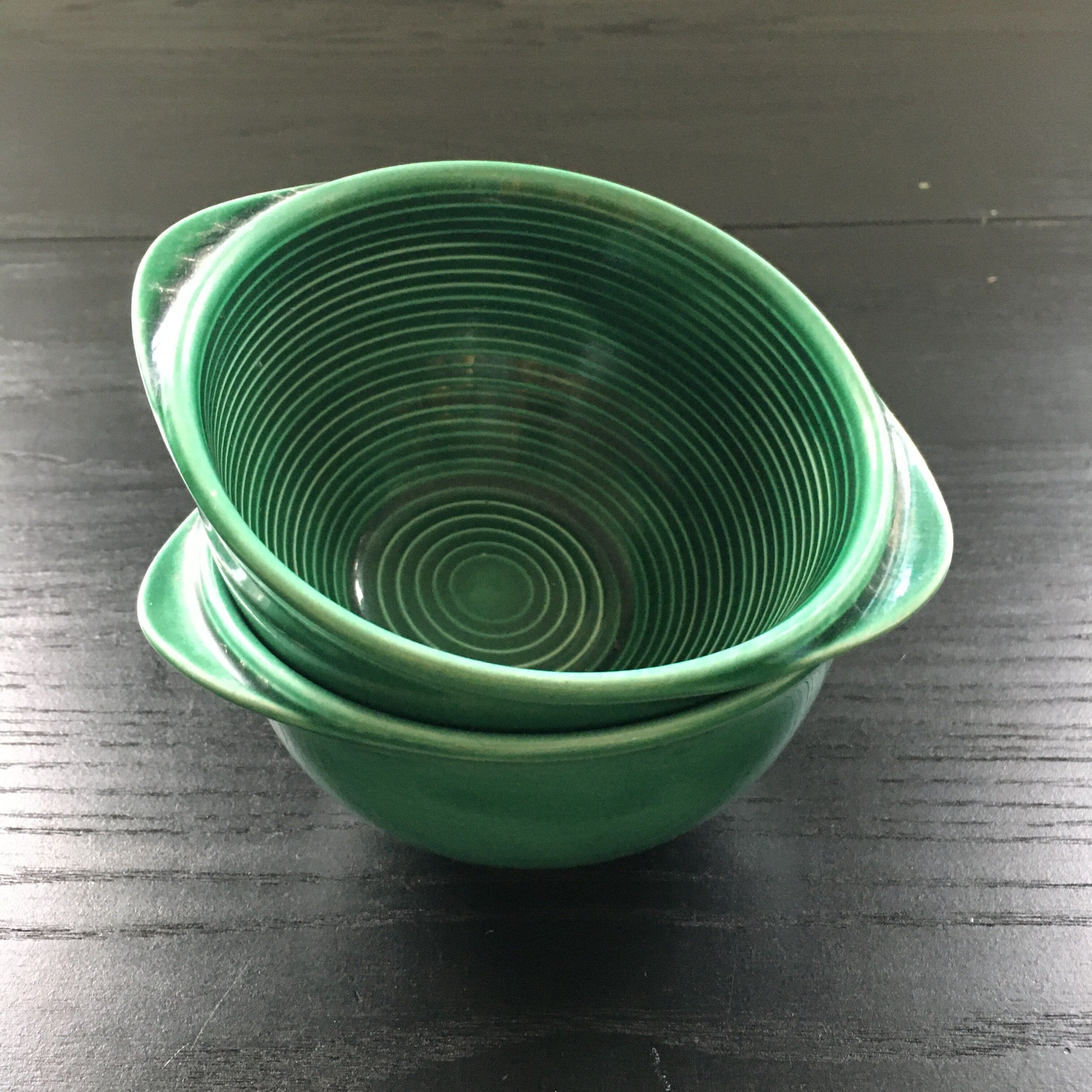 Lot 2 bowls emerald green