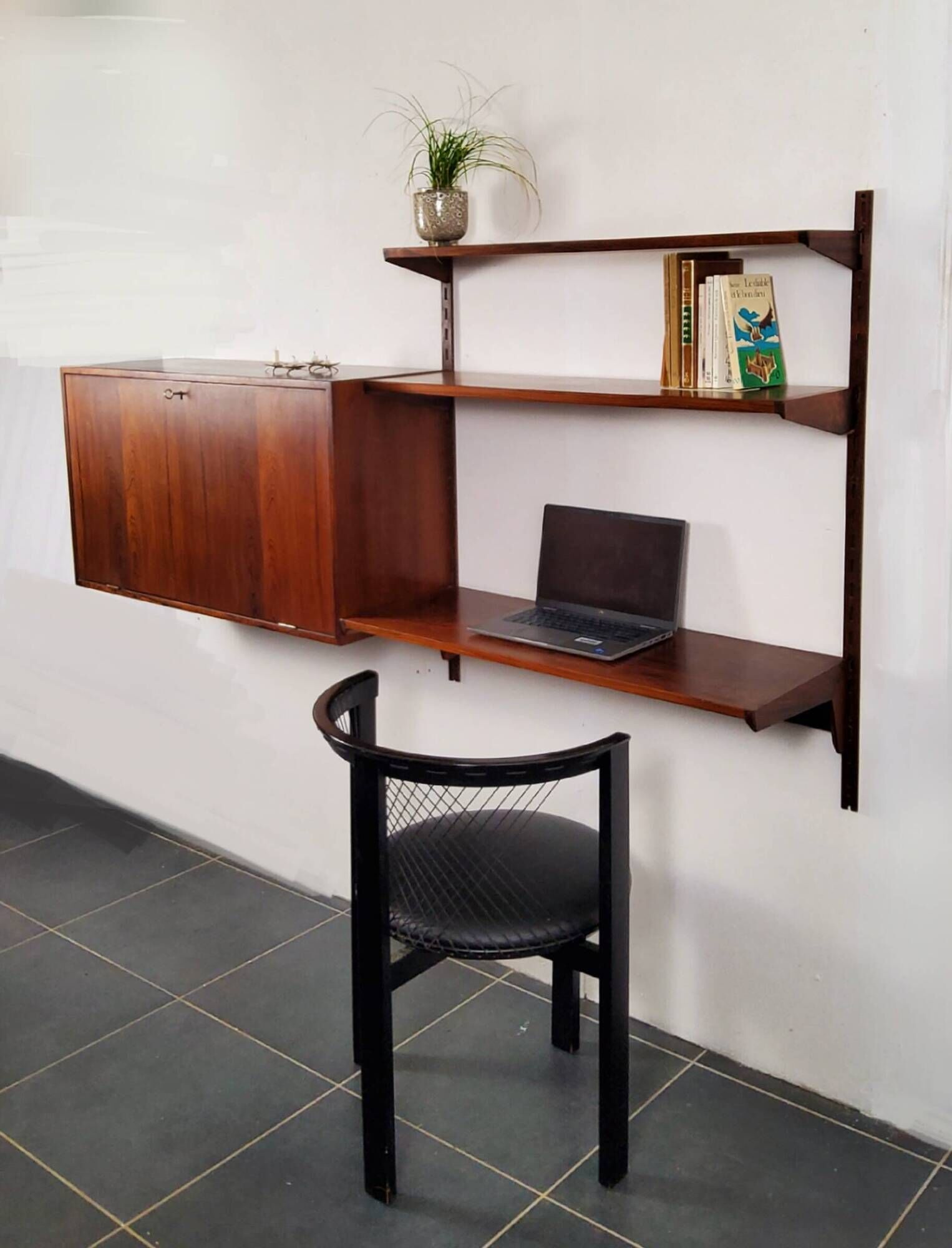 Etagere secrétaire mural scandinave en bois Design Kai Kristiansen