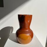 Two-tone brown ceramic wine pitcher H: 24cm