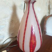 Pied de lampe ancien en verre soufflé