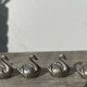 7 silver-plated metal swan name tags