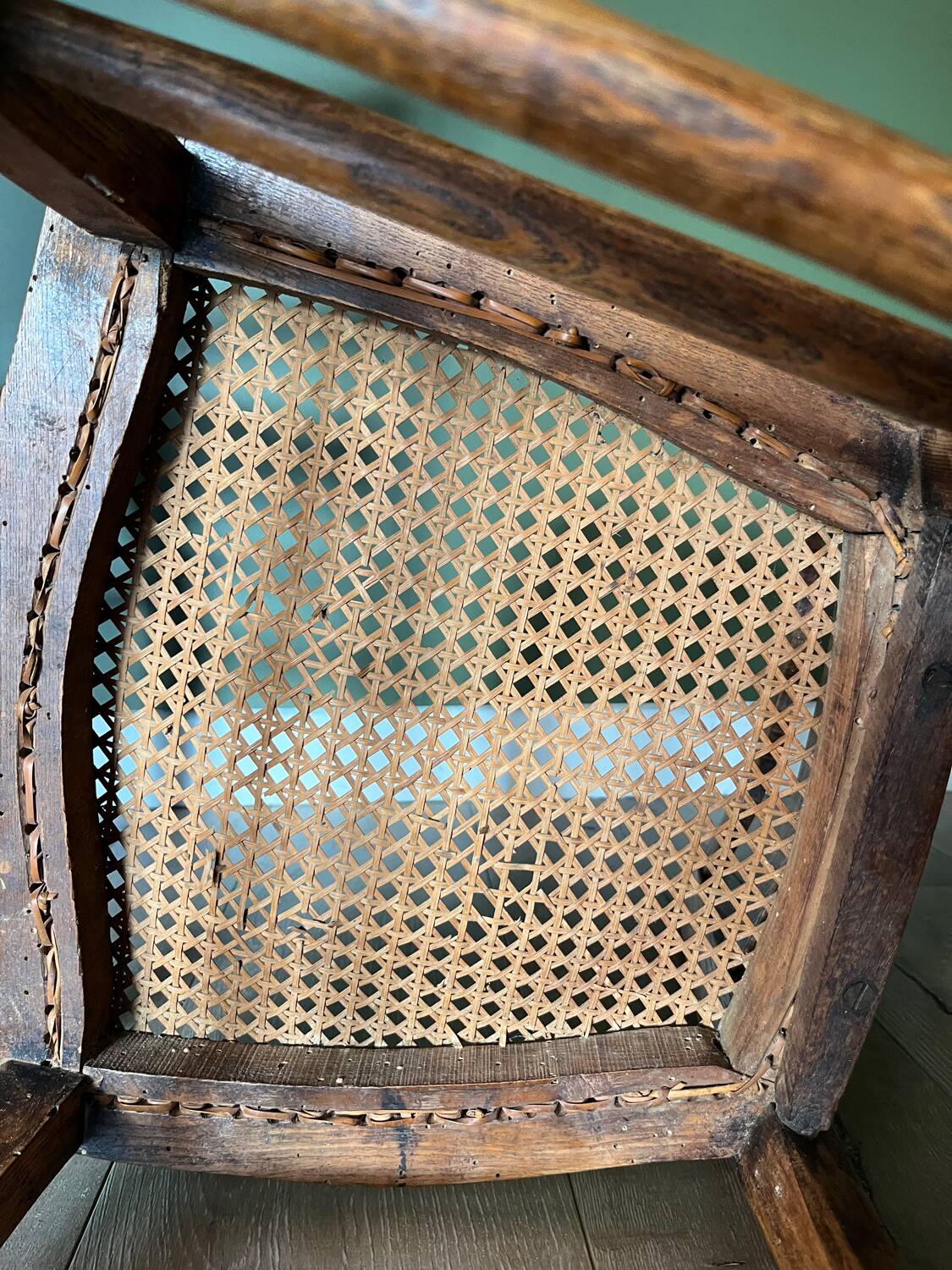 Pair of vintage chairs from the late 20th century with caning.