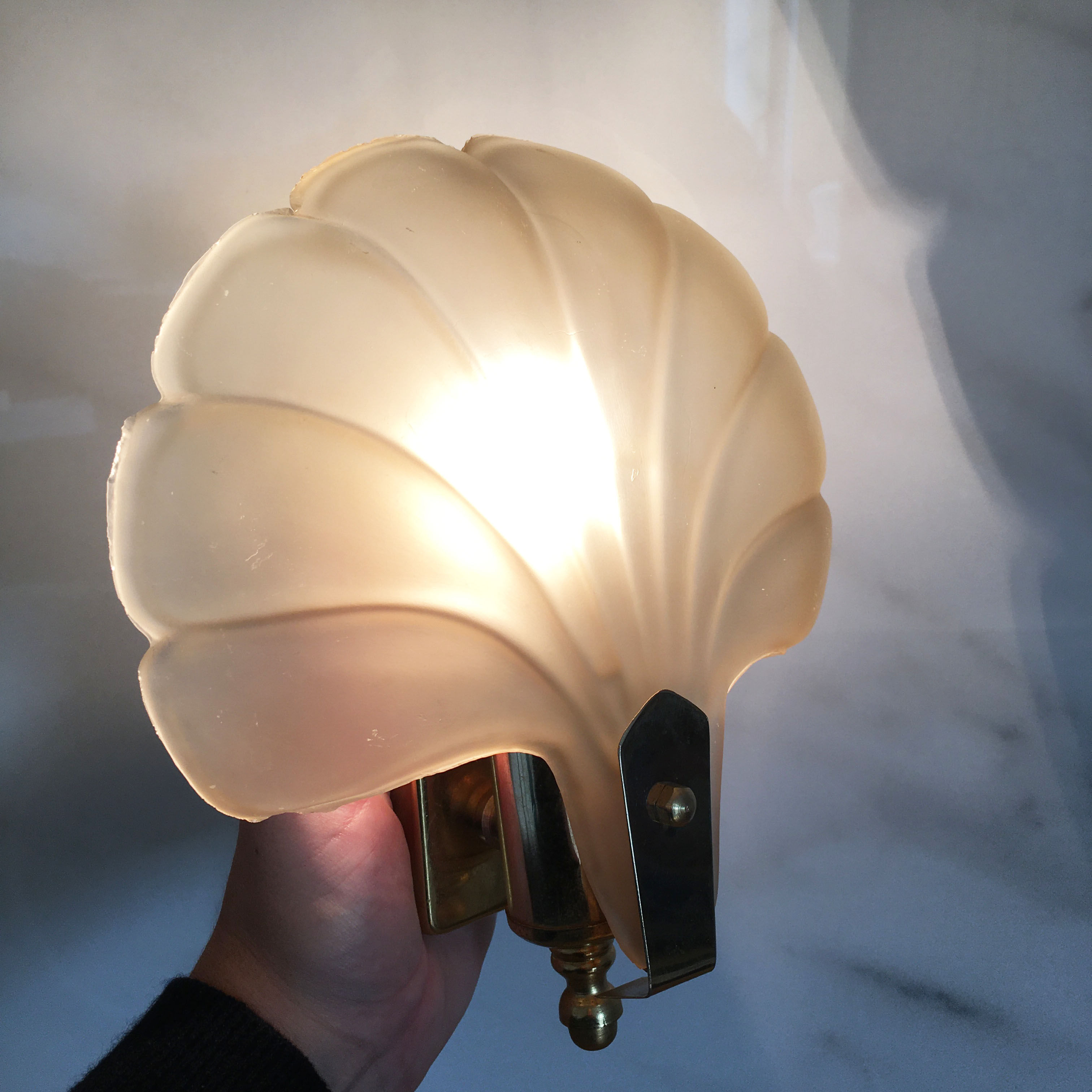 Pair of glass shell appliques