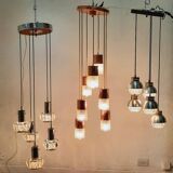 Cascade chandelier - vintage - steel and glass