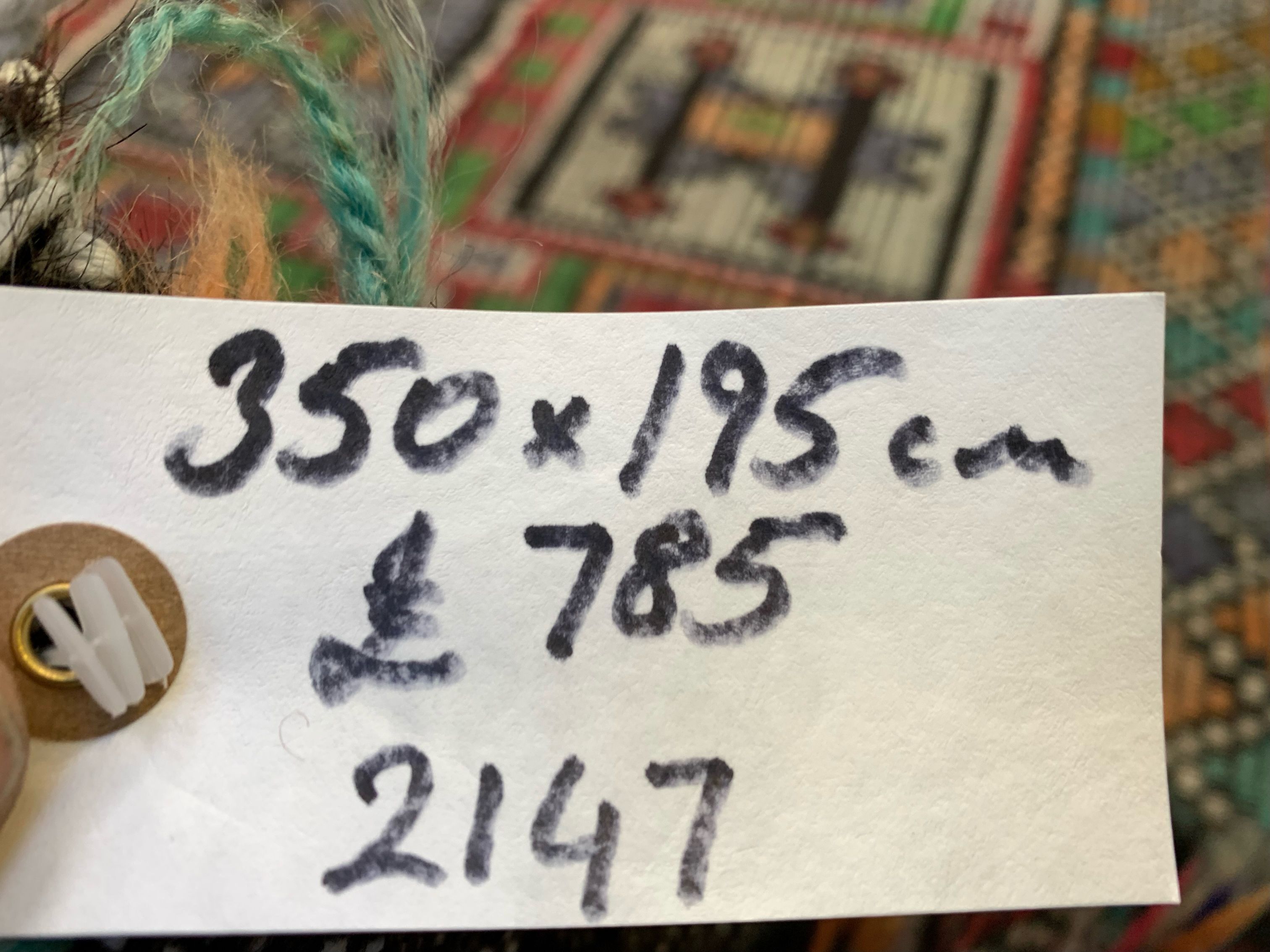 Large Vintage Turkish Kilim Rug 350x195 cm Wool Jajim Kelim