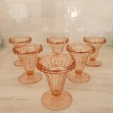 Rosaline style pink glass ice cream cups
