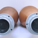 Two designer solid wood "pencil" lamp bases