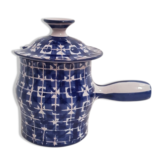 Pot à moutarde en céramique de Robert Picault bleu