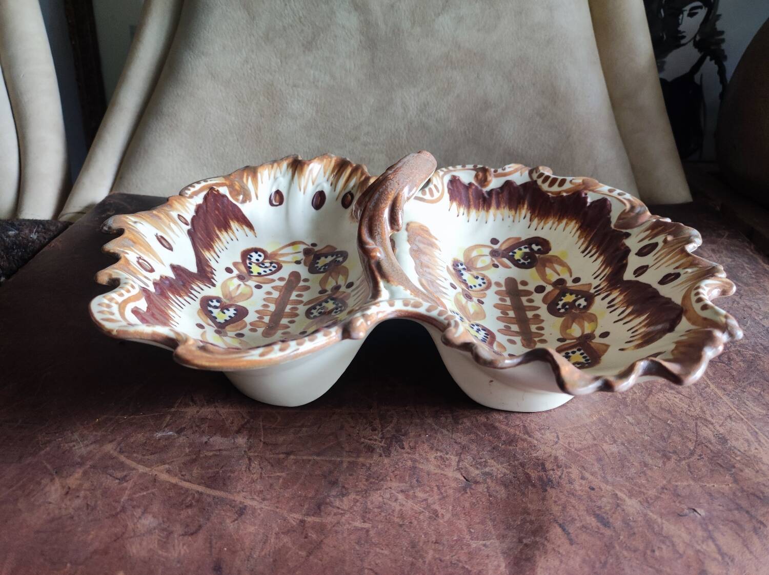 Dish, fruit basket, Henriot, HB Quimper