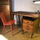 Bureau 1950 pieds compas et chaise scandinave