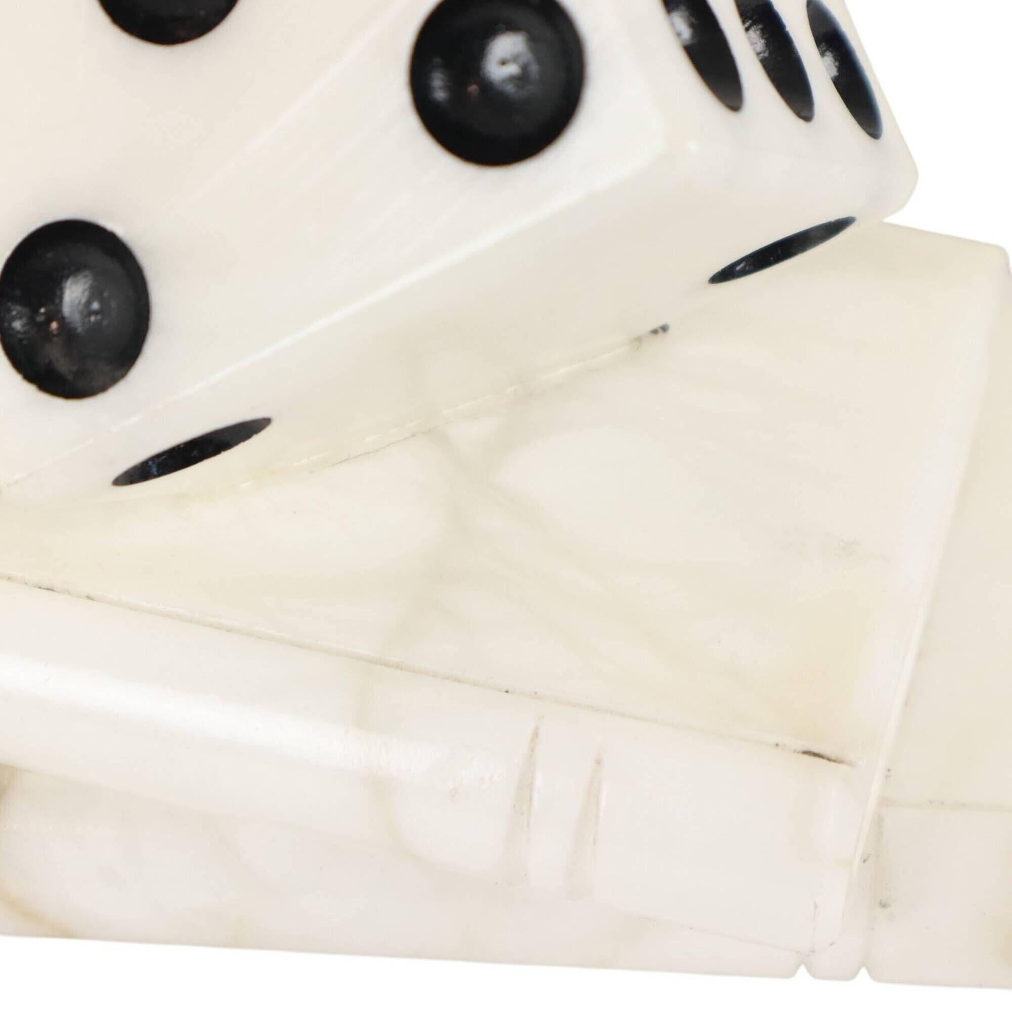 Vintage Alabaster Dice Paperweight Figurine 15cm