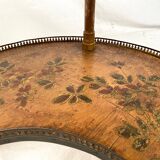 Pedestal table with three trays surrounded by an openwork brass gallery, late 19th century