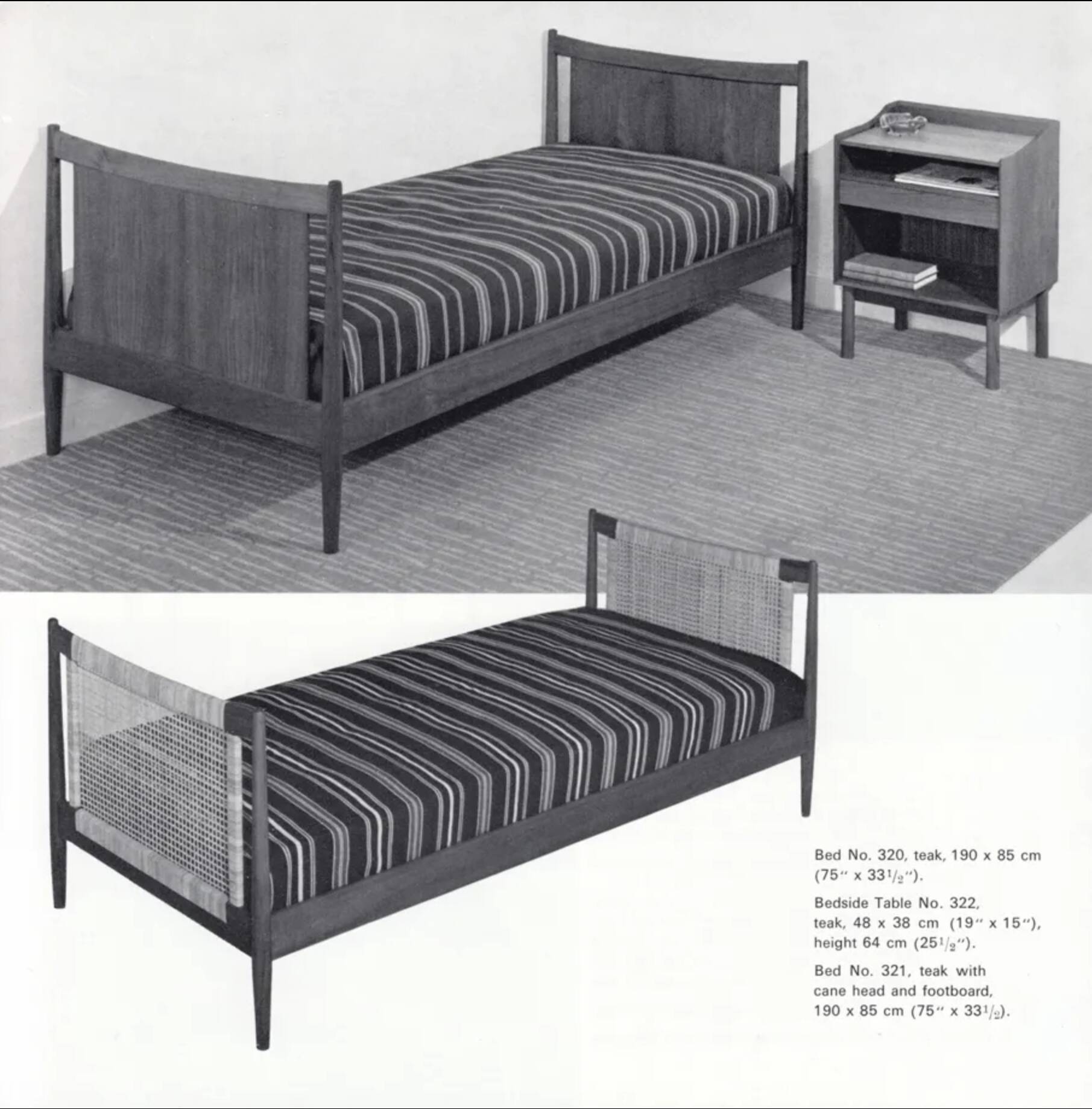 Danish teak bed by Peter Hvidt and Orla Mølgaard for Soborg Møbler.