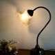 Delmas gooseneck lamp in brass with tulip globe
