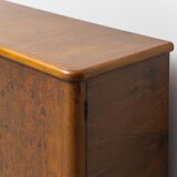 Vintage walnut burl sideboard with decorative inserts, 1940s