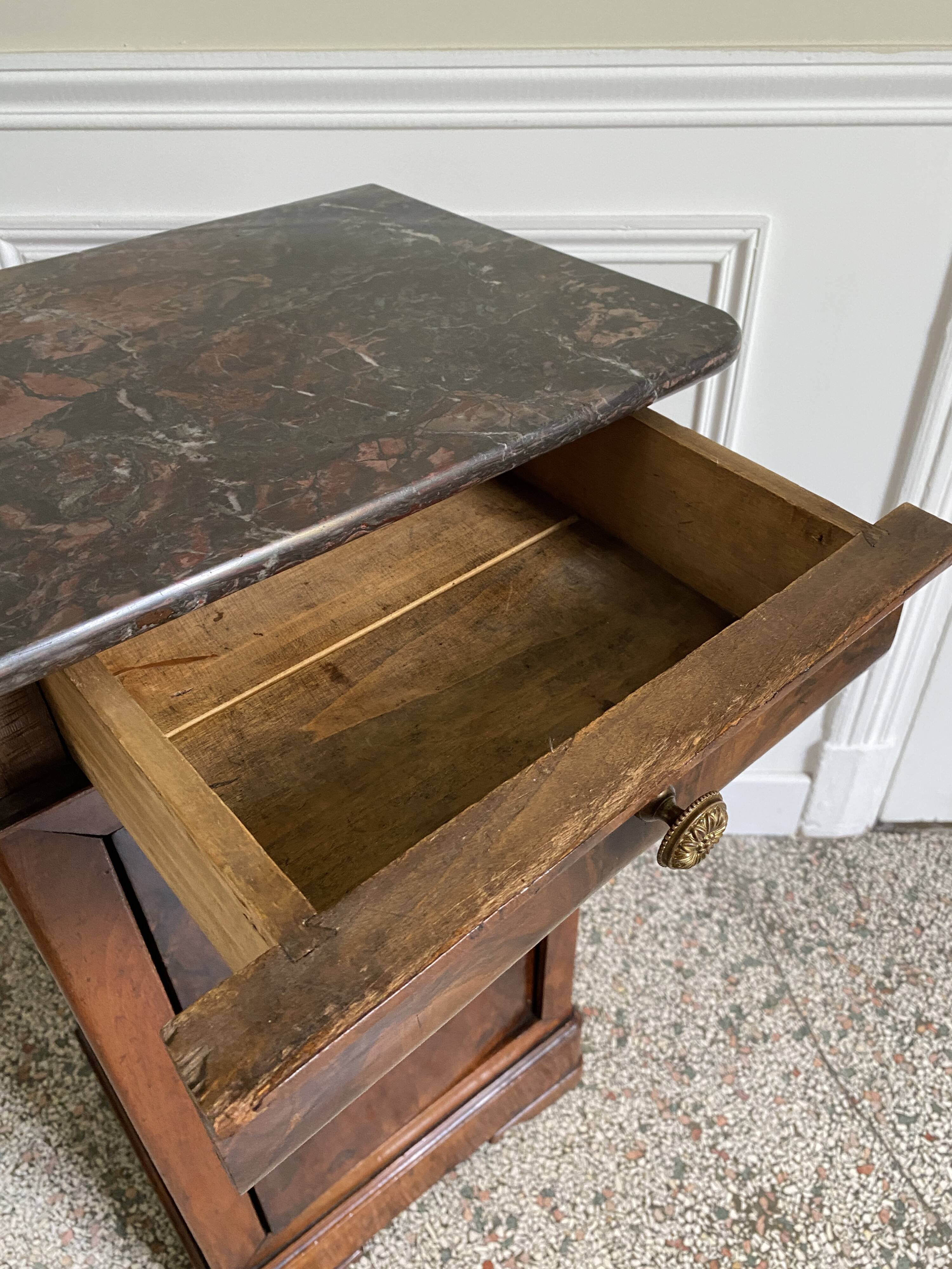 Bedside table / nightstand / column / Somno / Vintage mahogany stand