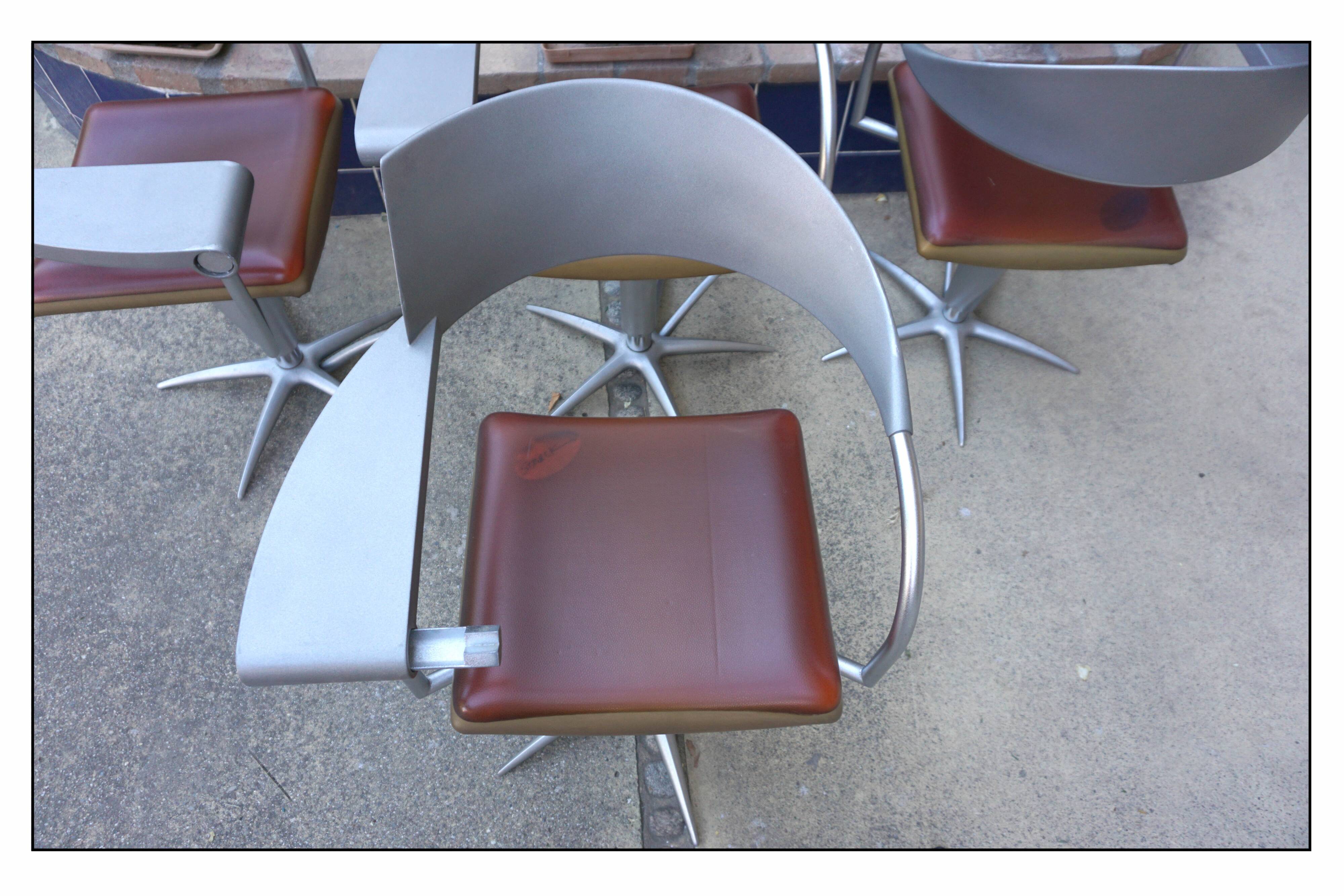 Set of 4 "Techno" armchairs by Philippe Starck for L'Oréal by MALETTI Présence Paris