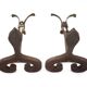 Vintage chenets, pair of brutalist chenets, fireplace accessory.