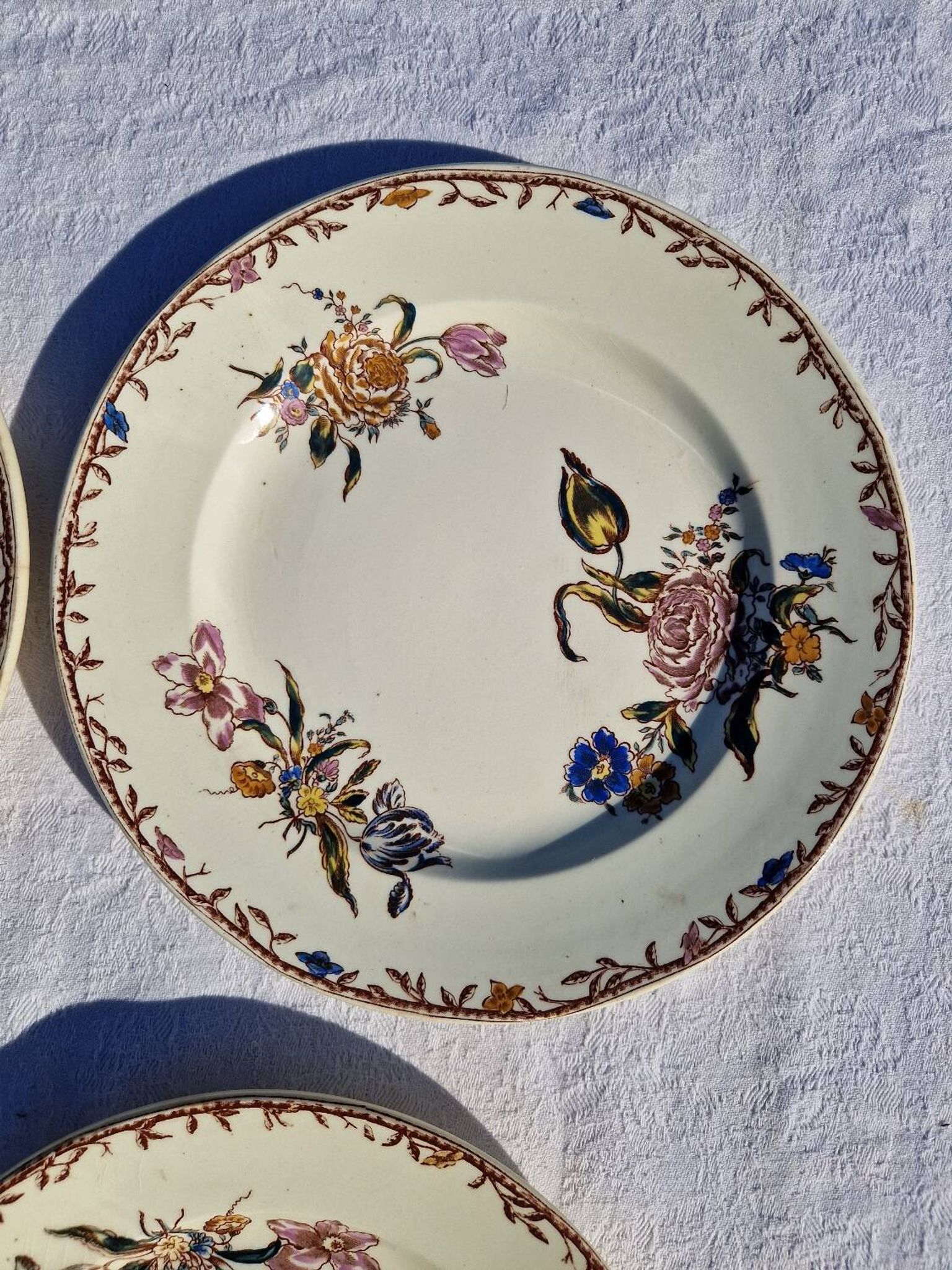 Clairefontaine earthenware plate and fruit bowl set, Saxe model