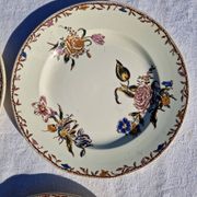 Clairefontaine earthenware plate and fruit bowl set, Saxe model