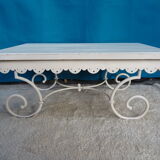 Table basse fer forgé plateau bois