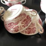 English tea service in pink faience