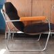 Fauteuil lounge style G.Lundgren pour Ikea, velours & tubes chromés 1970