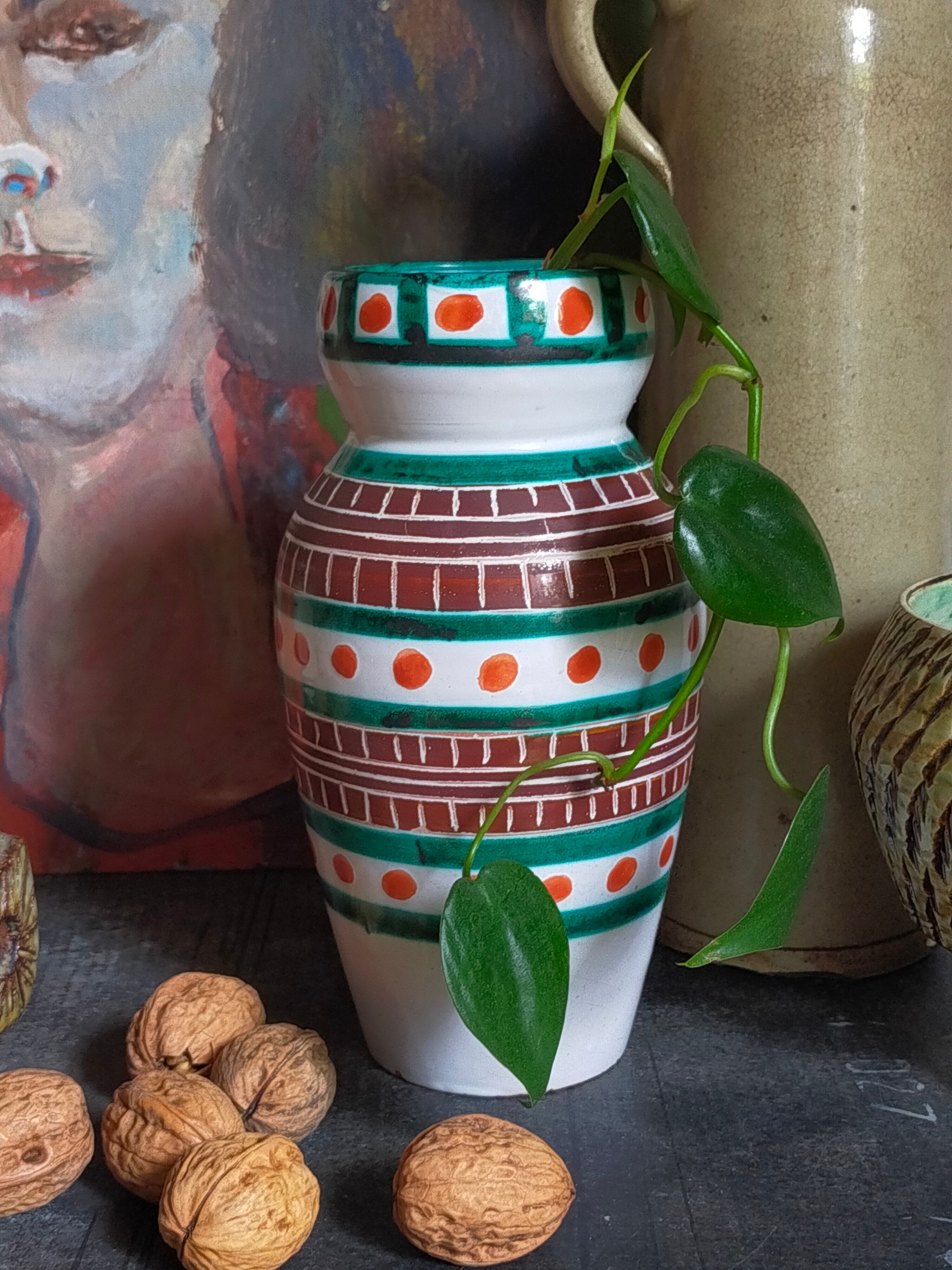 Vintage ceramic vase A. Fazio Vallauris 50s