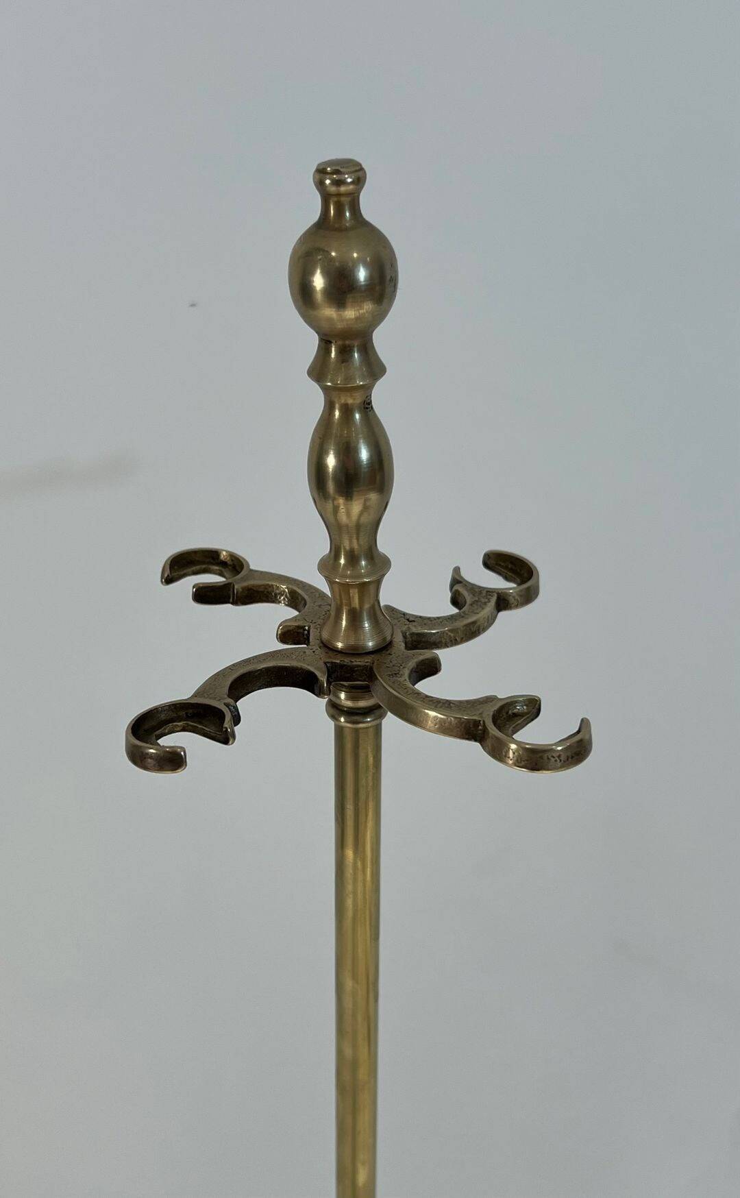 Neoclassical Fire Necessity in Brass with Ball Finials Empi