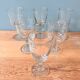 Set of 6 mismatched antique stemmed glasses