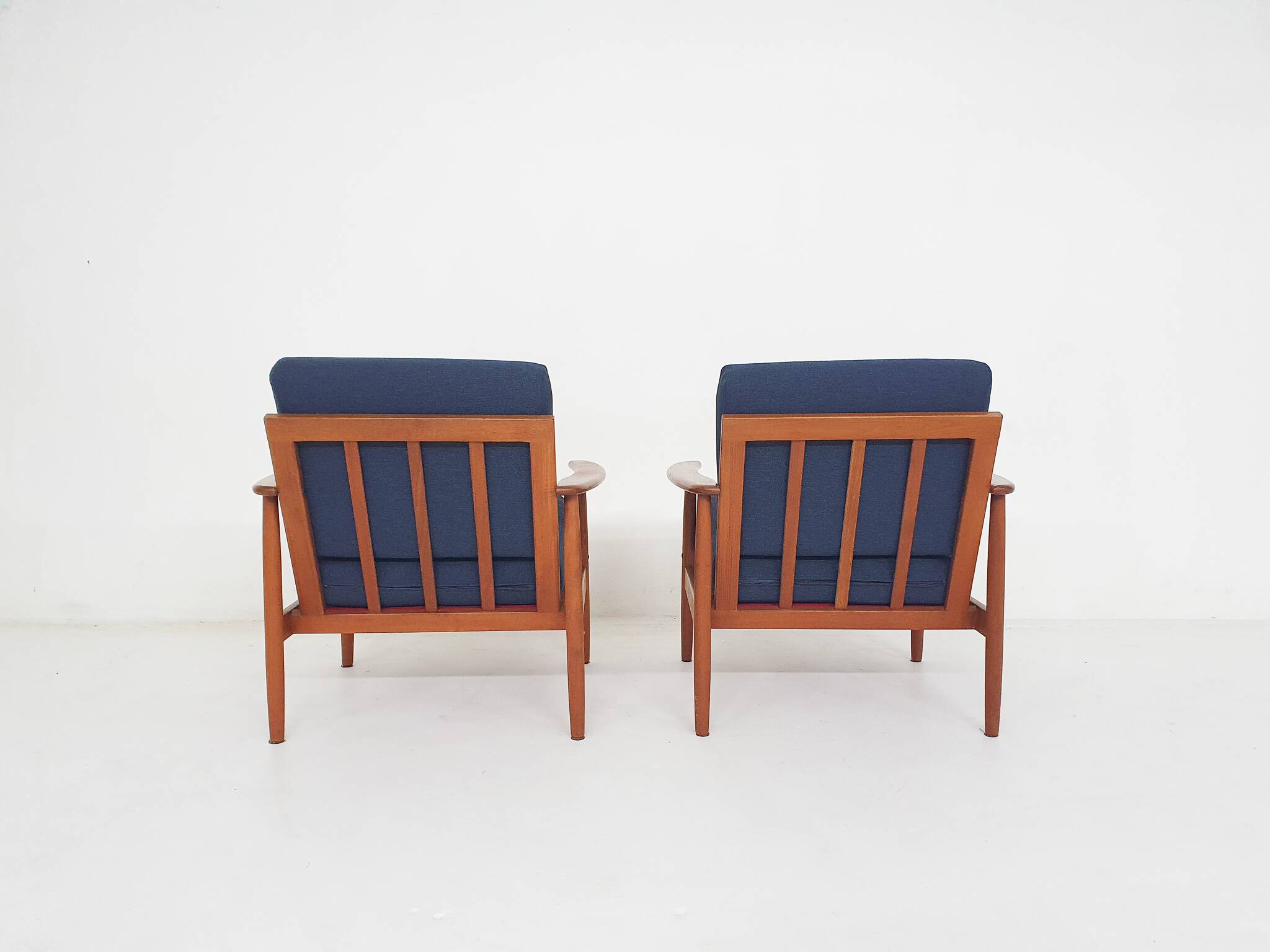 Set of two Scandinavian modern lounge chairs, Denmark, 1960's