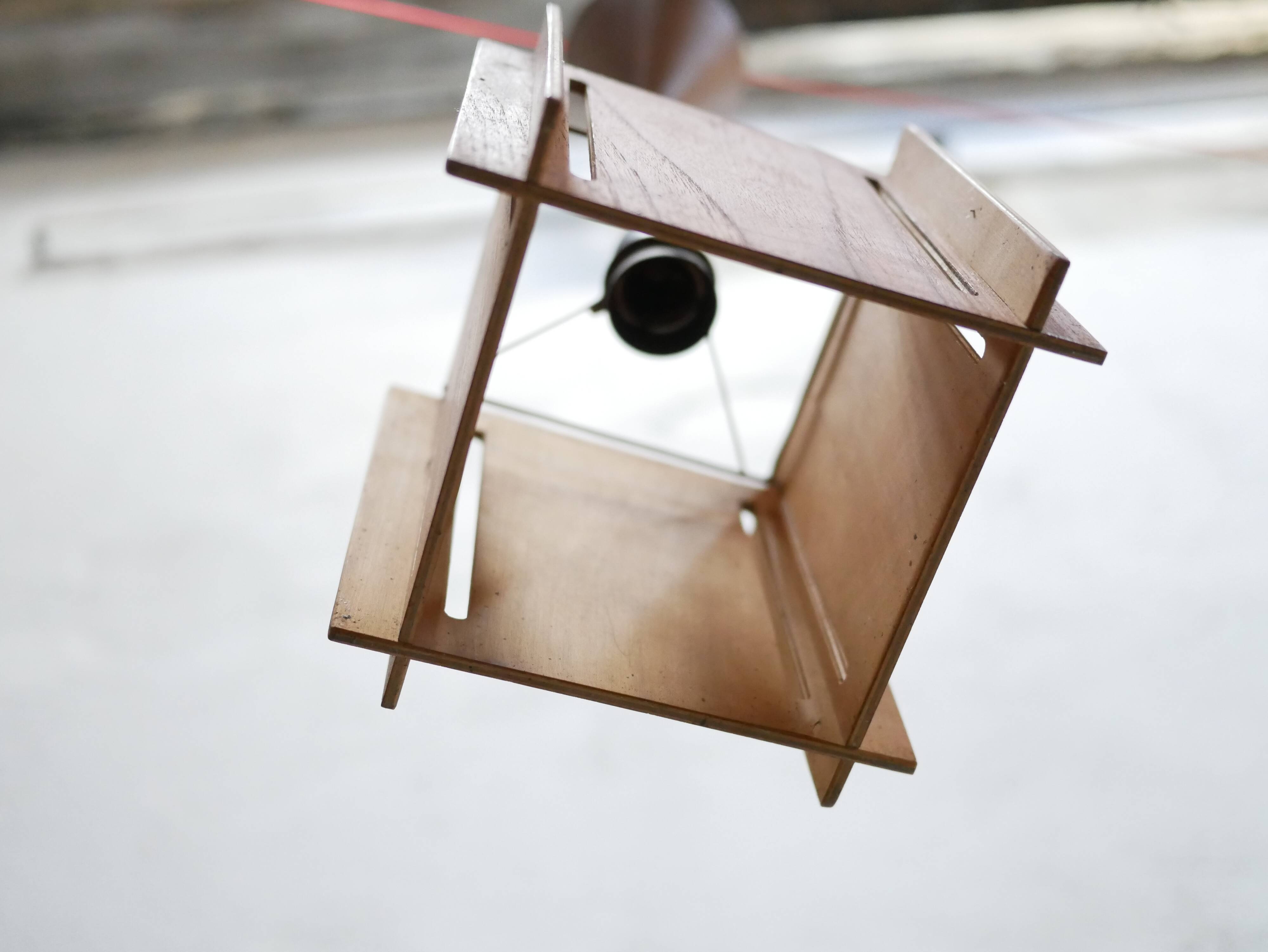 Vintage Scandinavian teak pendant lamp