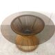 Vintage bamboo and smoked glass dining table, 1980s